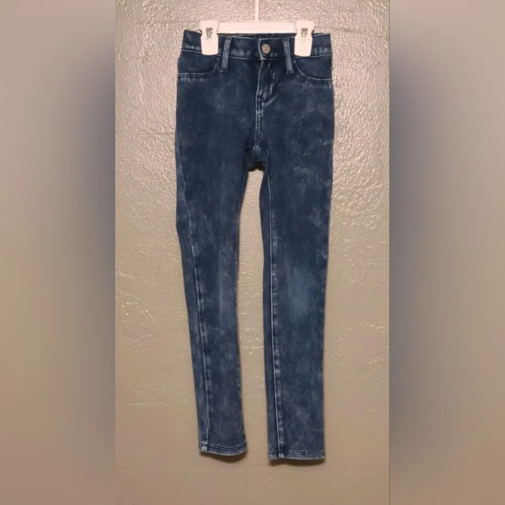 Stylish Old Navy Blue Girls Denim Jeans Elastic Adjustable Waist EUC Size 8